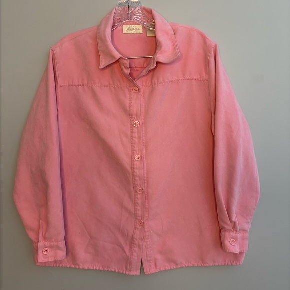 Studio Works Pink Lightweight Jacket Petite Large Button Down Spring Long Sleeve - Picture 12 of 16